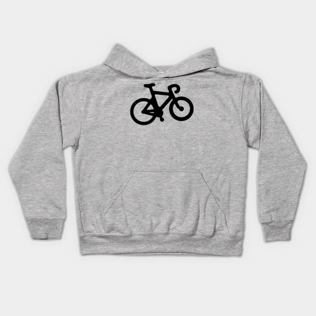 Black Bike Silhouette Kids Hoodie by XOOXOO